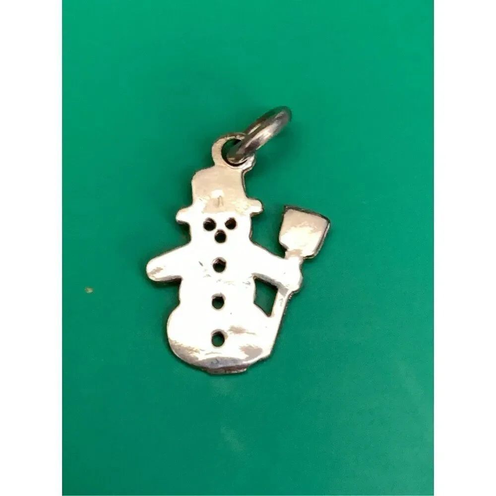 .925 Snowman Sterling Silver Jewelry Charm #winter